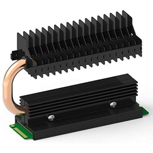 XINSHIS - M.2 Heatsink NVMe NGFF SATA M.2 SSD Heatsink Thermal Module, Compatible for PCIE NVME M.2 2280 SSD Radiator and SATA M.2 2280 SSD Heatsink, with Heat Pipe and Silicon Thermal pad