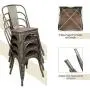 Metal Dining Chairs with Wood Seat, Tolix Style Indoor-Outdoor Stackable Industrial Chair with Back Set of 4 for Kitchen, Dining Room, Bistro and Cafe (Gun) Metal Dining Chairs with Wood Seat, Tolix Style Indoor-Outdoor Stackable Industrial Chair with Back Set of 4 for Kitchen, Dining Room, Bistro and Cafe (Gun)