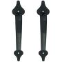 LWZH Metal Gate Door House Hinge Handle Set, Decorative Garage Door Carriage Accents Door Hardware Black 2 Handles 4 Hinges, Screws Included