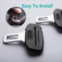 TUPOLIM Seat Belt Clip,Curved Sides Design,2 Pack,Universal Car Seat Belt Buckle Auto Metal Clip (Black)