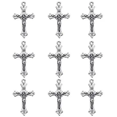 100 pcs Antique Silver Cross Charms Pendants Jewelry Findings for Making Bracelet and Necklace for DIY Jewelry 37x22mm 100 pcs Antique Silver Cross Charms Pendants Jewelry Findings for Making Bracelet and Necklace for DIY Jewelry 37x22mm