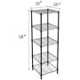 HollyHOME 5 Shelves Adjustable Steel Wire Shelving Rack in Small Space or Room Corner, Metal Heavy Duty Storage Shelf, Utility Rack, Bathroom Storage Tower Kitchen Shelving, Thicken Tube, Black HollyHOME 5 Shelves Adjustable Steel Wire Shelving Rack in Small Space or Room Corner, Metal Heavy Duty Storage Shelf, Utility Rack, Bathroom Storage Tower Kitchen Shelving, Thicken Tube, Black