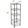 HollyHOME 5 Shelves Adjustable Steel Wire Shelving Rack in Small Space or Room Corner, Metal Heavy Duty Storage Shelf, Utility Rack, Bathroom Storage Tower Kitchen Shelving, Thicken Tube, Black