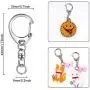 50 Pcs Key Ring with Chain, Maveek Silvery D Snap Hook Split Keychain Parts, Metal Key Ring Hardware with 8mm Open Jump Ring and Connector, Make Your Own Key Ring