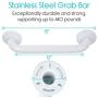 Vive Metal Grab Bar (12 Inch) - Balance Handrail Shower Assist - Bathroom, Bathtub Mounted Safety Hand Support Rail - Stainless Steel Wall Mount for Handicap, Bath Handle, Elderly, Disabled, Injury