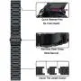 Gear S3 Frontier/Classic Band/Galaxy Watch 46mm Band,V-MORO 22mm Solid Stainless Steel Metal Business Bracelet Strap for Samsung Gear S3 Frontier/S3 Classic Smartwatch/Galaxy Watch 46mm R800 Black