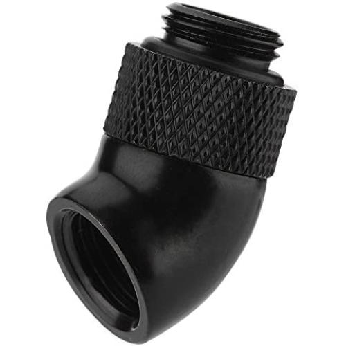 G1/4'' PC Thread Water Cooling Rotary Adapter 45 Degree Bend Angle Rotating Water Cooled Elbow Rotary Fitting Adapter for CPU Water Cooling Heatsink