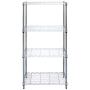 Mind Reader 4 Shelf Metal All Purpose Heavy Duty Adjustable Shelving Unit, Silver
