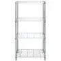 Mind Reader 4 Shelf Metal All Purpose Heavy Duty Adjustable Shelving Unit, Silver Mind Reader 4 Shelf Metal All Purpose Heavy Duty Adjustable Shelving Unit, Silver
