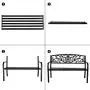 VINGLI 50'' Patio Park Garden Bench Outdoor Metal Benches,Cast Iron Steel Frame Chair Front Porch Path Yard Lawn Decor Deck Furniture Clearance VINGLI 50'' Patio Park Garden Bench Outdoor Metal Benches,Cast Iron Steel Frame Chair Front Porch Path Yard Lawn Decor Deck Furniture Clearance