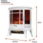 e-Flame USA Regal Freestanding Electric Fireplace Stove - 3-D Log and Fire Effect (White)