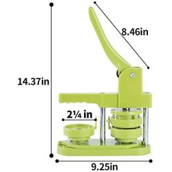 MK.Bear Installation-Free Button Badge Maker Machine 58mm (2¼ in) DIY Pin Button Maker Press Machine Badge Punch Press with Free 100pcs Button Parts&Pictures&Circle Cutter&MK.Bear Magic Book (Green)