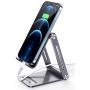 UGREEN Cell Phone Stand Adjustable Aluminum Mobile Phone Holder for Desk Compatible for iPhone 12 Pro Max 11 X SE XS XR 8 Plus 6 7 6S Samsung Galaxy Note20 S20 S10 S9 S8 S7 Smartphone Foldable