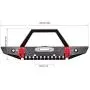 LAFEINA 1:10 Front Bumper Bull Bar with 2 LED Headlights Winch Mount Seat for 1/10 AXIAL SCX10 RC Rock Crawler Parts