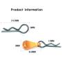 Hosim 8 pcs of 1.2mm Metal Body Clips Pins with 4 Teardrop-Shaped Pull Tabs for All of 1:8 and 1:10 Scale RC Vehicles Cars Trucks Crawlers (Orange) (Orange)