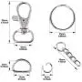 Swpeet 150Pcs Metal Lobster Claw Clasps Hook Kit, Including 30Pcs Key Chain Hooks, 30Pcs D Rings, 30Pcs Key Ring and 30Pcs Extender Chain with 30 Pcs Open Jump Rings for Making Handbags, Dog Collars Swpeet 150Pcs Metal Lobster Claw Clasps Hook Kit, Including 30Pcs Key Chain Hooks, 30Pcs D Rings, 30Pcs Key Ring and 30Pcs Extender Chain with 30 Pcs Open Jump Rings for Making Handbags, Dog Collars