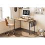 Cubiker Computer Desk 40 Inch Home Office Writing Desk Student Study Desk with Small Table and Storage Bag, Rustic Brown
