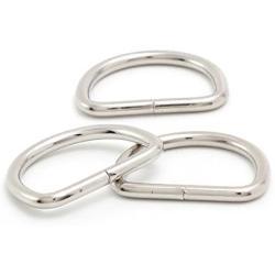 Metal D Ring 1 inch (3/4'' Inside Dimension) Non Welded Nickel Plated Loop Ring for Buckle Straps Bags Belt (5-Pack)