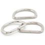 Metal D Ring 1 inch (3/4'' Inside Dimension) Non Welded Nickel Plated Loop Ring for Buckle Straps Bags Belt (5-Pack)