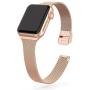 SWEES Compatible with iWatch 38mm 40mm 42mm 44mm, Stainless Steel Metal Narrow Small Soft Thin Replacement Compatible for iWatch Series 6 5 4 3 2 1 SE Women Men, Black, Champagne, Silver, Rose Gold