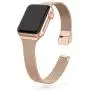 SWEES Compatible with iWatch 38mm 40mm 42mm 44mm, Stainless Steel Metal Narrow Small Soft Thin Replacement Compatible for iWatch Series 6 5 4 3 2 1 SE Women Men, Black, Champagne, Silver, Rose Gold