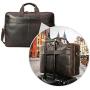 Texbo Mens Solid Top Cowhide Leather Large 17.3 Inch Laptop Briefcase Messenger Bag Tote with YKK Metal Zippers Fit Business Trip