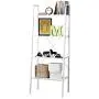 HOME BI 4-Tier Industrial Ladder Shelf Bookcase, Plant Stand Storage Rack Shelves, Vintage Furniture for Living Room, Bedroom, Office, White HOME BI 4-Tier Industrial Ladder Shelf Bookcase, Plant Stand Storage Rack Shelves, Vintage Furniture for Living Room, Bedroom, Office, White