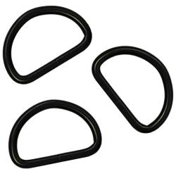 Metal D Ring Non Welded D-Rings Electroplated Black 1 Inch (100 Pack)