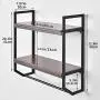Bathroom Shelves Rustic Wall Shelf with Metal Wall Mounted Wood Shelving,Floating Shelves Towel Rack Storage Shelf Rack(2-Tier) (Black Bracket & Brown Shelves) Bathroom Shelves Rustic Wall Shelf with Metal Wall Mounted Wood Shelving,Floating Shelves Towel Rack Storage Shelf Rack(2-Tier) (Black Bracket & Brown Shelves)