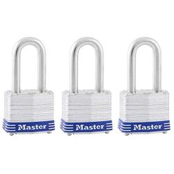 Master Lock 3TRILF Laminated Steel Padlock with Key, 3 Pack