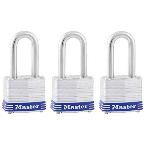 Master Lock 3TRILF Laminated Steel Padlock with Key, 3 Pack