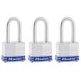 Master Lock 3TRILF Laminated Steel Padlock with Key, 3 Pack