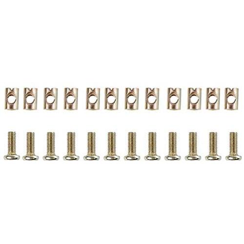 Crib Screws and Bolts Crib Parts Replacements for Baby Bed Cot Bunk Furniture M6 Barrel Nuts Crib Bolts 16mm Set of 12