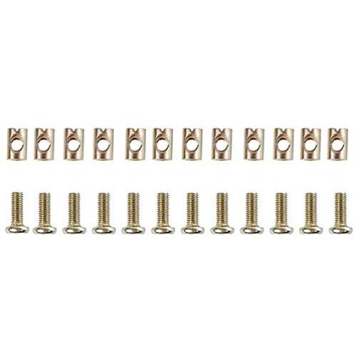 Crib Screws and Bolts Crib Parts Replacements for Baby Bed Cot Bunk Furniture M6 Barrel Nuts Crib Bolts 16mm Set of 12