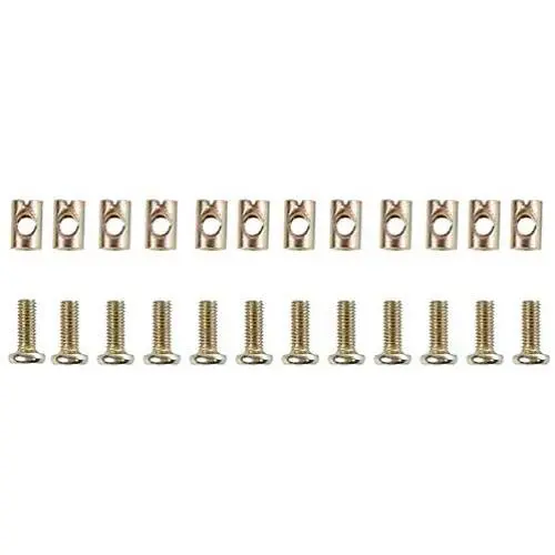 Crib Screws and Bolts Crib Parts Replacements for Baby Bed Cot Bunk Furniture M6 Barrel Nuts Crib Bolts 16mm Set of 12 Crib Screws and Bolts Crib Parts Replacements for Baby Bed Cot Bunk Furniture M6 Barrel Nuts Crib Bolts 16mm Set of 12