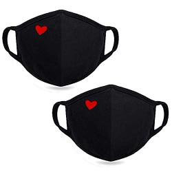 Fashion Cute Heart Face Protection - Unisex Cotton Dustproof Mouth Protection - Reusable Warm Windproof for Outdoor Activities