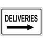 Aluminum Horizontal Metal Sign Multiple Sizes Deliveries with Right Arrow OSHA Black Shipping and Receiving Border Weatherproof Street Signage 10x7Inches