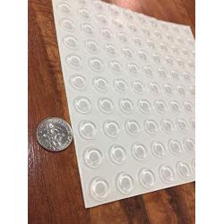 Pack of 100 Cabinet Door Bumpers - 1/2” Diameter Clear Adhesive Pads for Drawers, Glass Tops, Cutting Boards, Picture Frames, Small Furniture