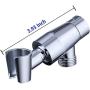 Brass Shower Head Holder for Hand Held Showerhead, Adjustable Shower Arm Bracket Mount, Universal Shower Arm Adapter (Chrome) Brass Shower Head Holder for Hand Held Showerhead, Adjustable Shower Arm Bracket Mount, Universal Shower Arm Adapter (Chrome)
