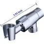 Brass Shower Head Holder for Hand Held Showerhead, Adjustable Shower Arm Bracket Mount, Universal Shower Arm Adapter (Chrome)