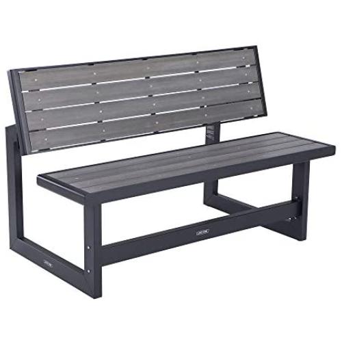 Lifetime 60253 Outdoor Convertible Bench, 55 Inch, Harbor Gray