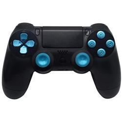 TOMSIN Metal Buttons for DualShock 4, Aluminum Metal Thumbsticks Analog Grip & Bullet Buttons & D-pad for PS4 Controller (Blue)