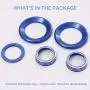 for Honda Civic 10th Gen Audio Speaker Cover Engine Start Stop Buttom Emblem, AC Switch Temperature Climate Knob Ring,Interior Accessories(Blue)