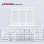 ENERLITES Decorator Light Switch or Receptacle Outlet Wall Plate, Size 3-Gang 4.50'' x 6.38'', Polycarbonate Thermoplastic, 8833-W, White