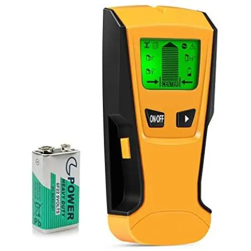 PERLESMITH Stud Finder Wall Detector 5 in 1 - Electronic Stud Sensor Wall Scanner Center Finding - with Battery LCD Display for Wood Metal Studs AC Wire Detection