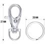 JEWMAY Metal Swivel Lanyard Snap Hook with Key Rings Keychain Hooks for Lanyard Key Rings Crafting