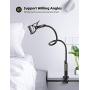 Phone Holder Bed Gooseneck Mount - Lamicall Cell Phone Clamp Clip for Desk, Flexible Lazy Long Arm Headboard Bedside, Overhead Mount Stand, Compatible with Phone 12 Mini 11 Pro Xs Max XR X 8 7 6 Plus