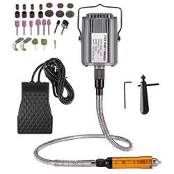 VOTOER 1/4HP Rotary Tool Flex Shaft Hanging Grinder Carver Electric Multi-function Metalworking Tools Repair Kit, Foot Pedal Control, 780W Strong Power, Metal Flexible Shaft, 23000 RPM