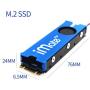 JEYI NVME NGFF M.2 SSD Heatsink Aluminum Alloy Sheet Thermal Conductivity Silicon Wafer Cooling Fan (Blue)