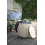 Keter Urban Knit Pouf Ottoman Set of 2 with Storage Table for Patio and Room Décor-Perfect for Balcony, Deck, and Outdoor Seating, Cream & Taupe
